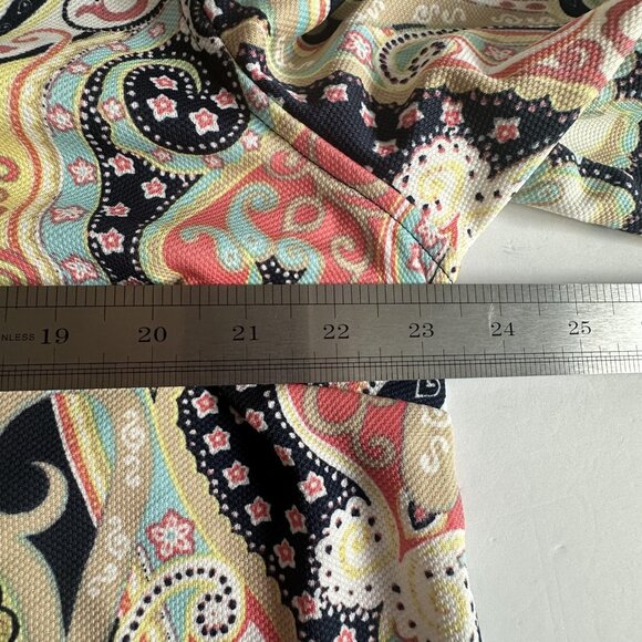Jules & Leopold Top Womens 2X Multicolor Paisley Stretch Zip Back Artsy Boho - Picture 8 of 9